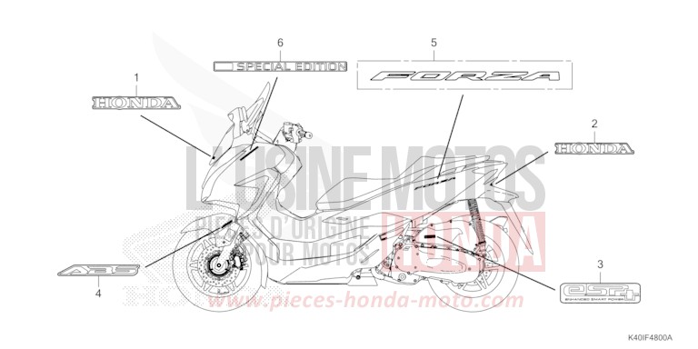 MARK/EMBLEM for Forza 125 MAT CARNELIAN RED METALLIC (R384) from 2023